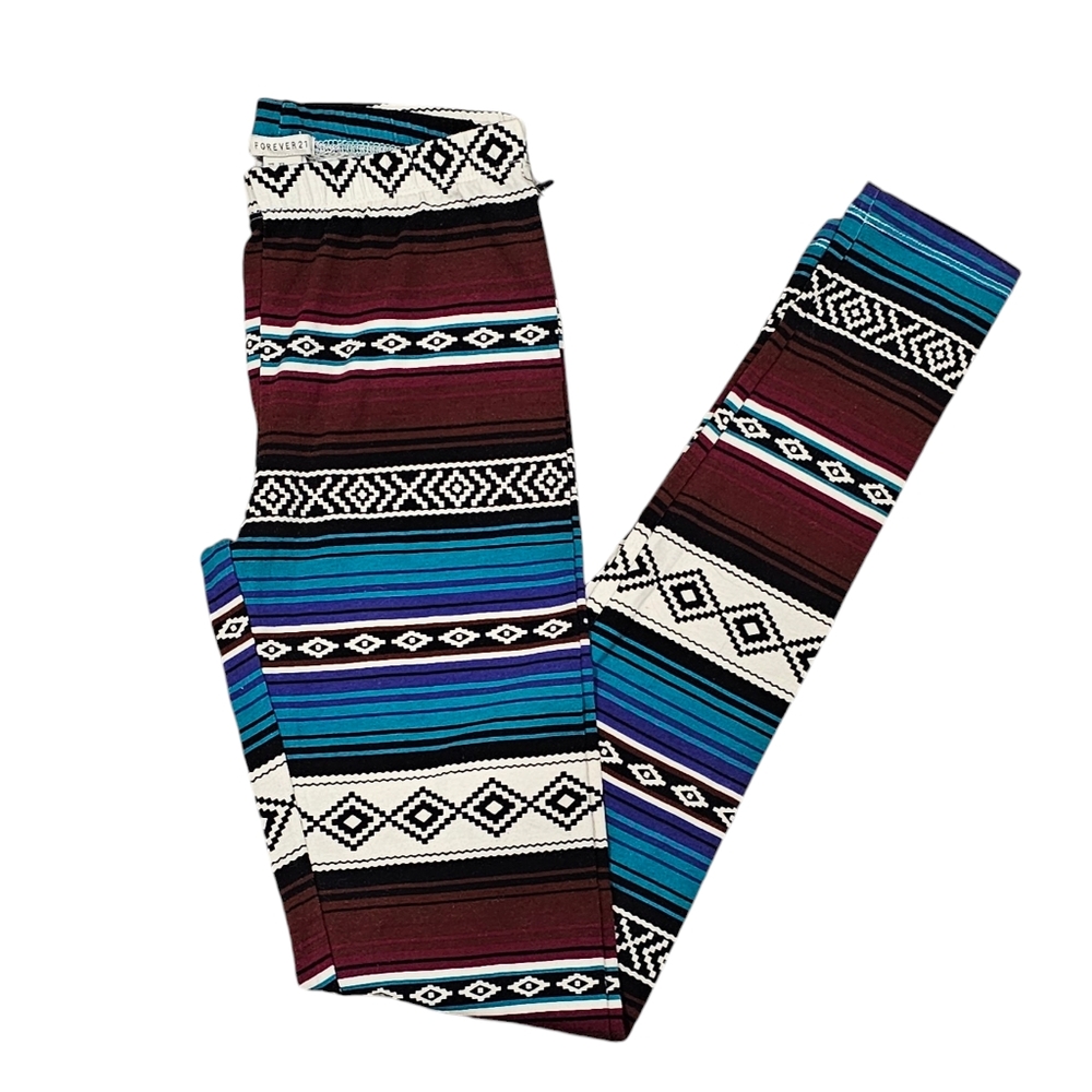 NWT Forever 21 Women's Southwestern Tribal Print Ankle Length Leggings - Size XS